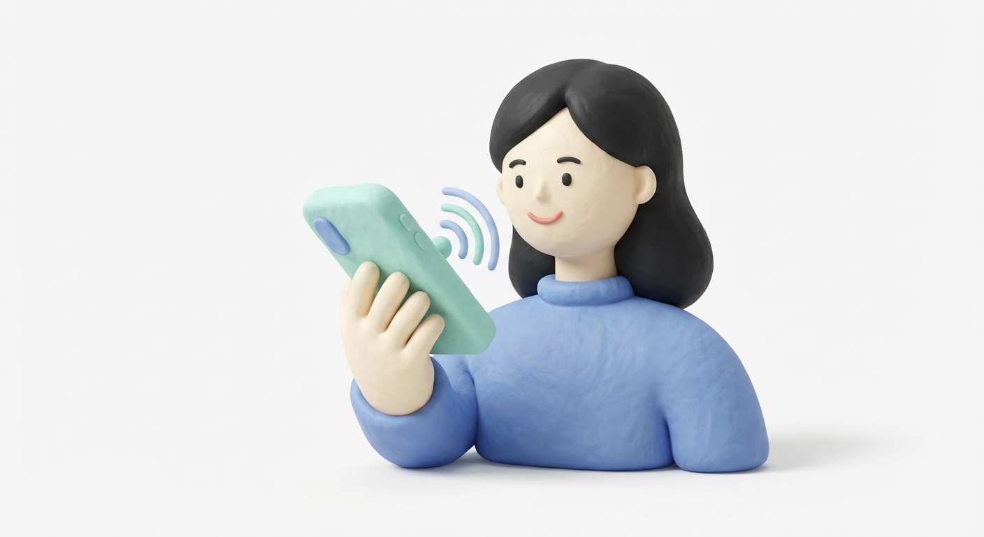 부모가 스마트폰으로 목소리를 녹음하는 모습